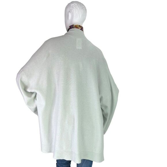 Lafayette 148 New York Mint Green 100% Cashmere Open Kimono Cardigan, Size M/L - Picture 4 of 10